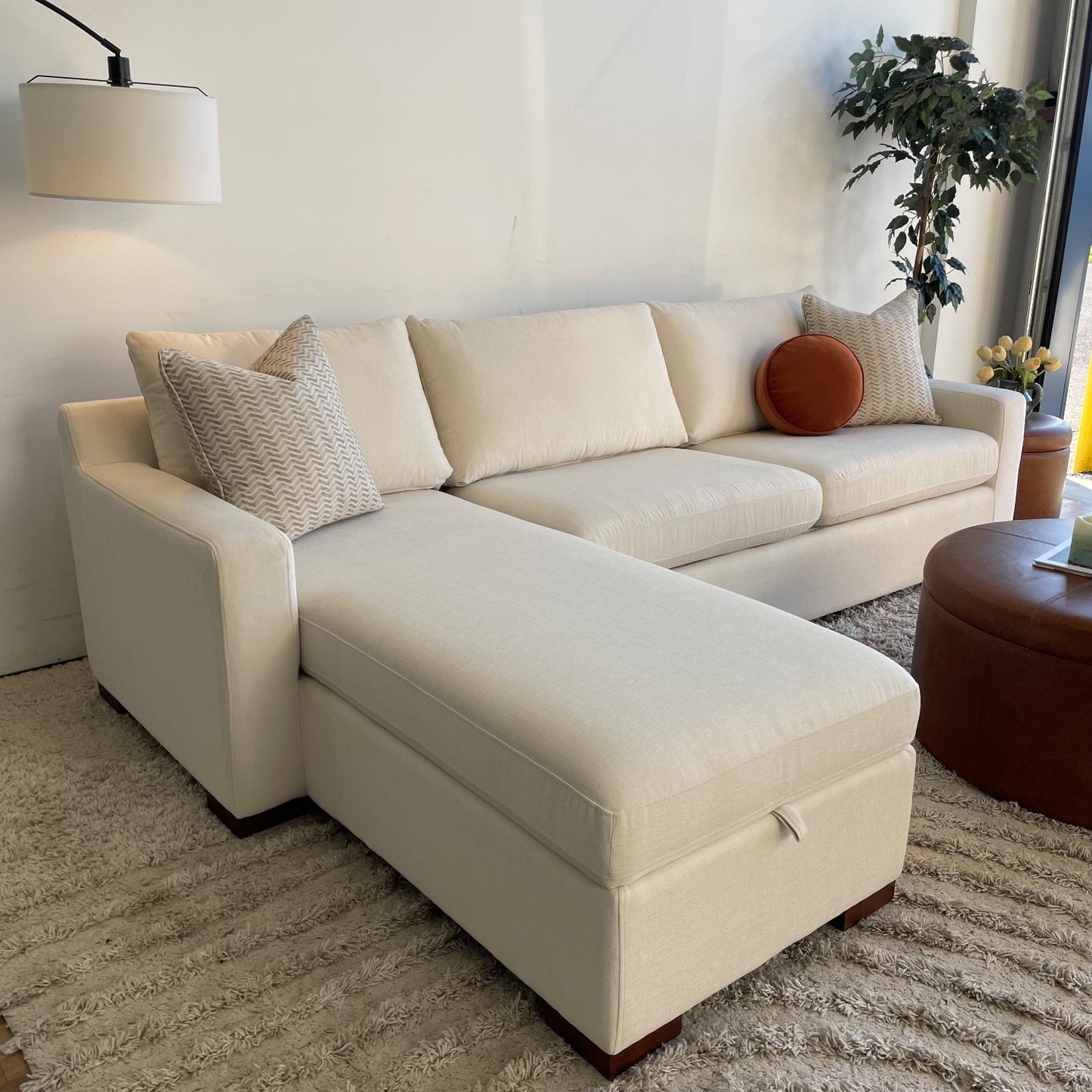 Interior Define Sloan 2 pc Sectional in Cream Chenile