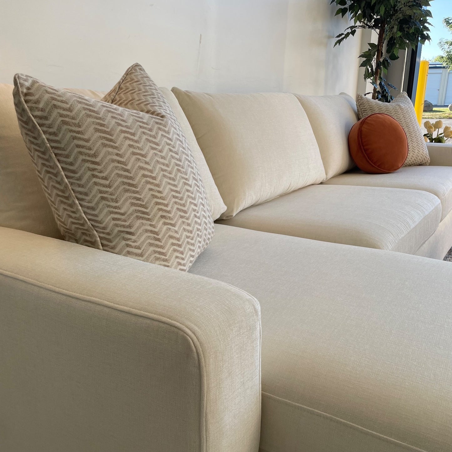Interior Define Sloan 2 pc Sectional in Cream Chenile