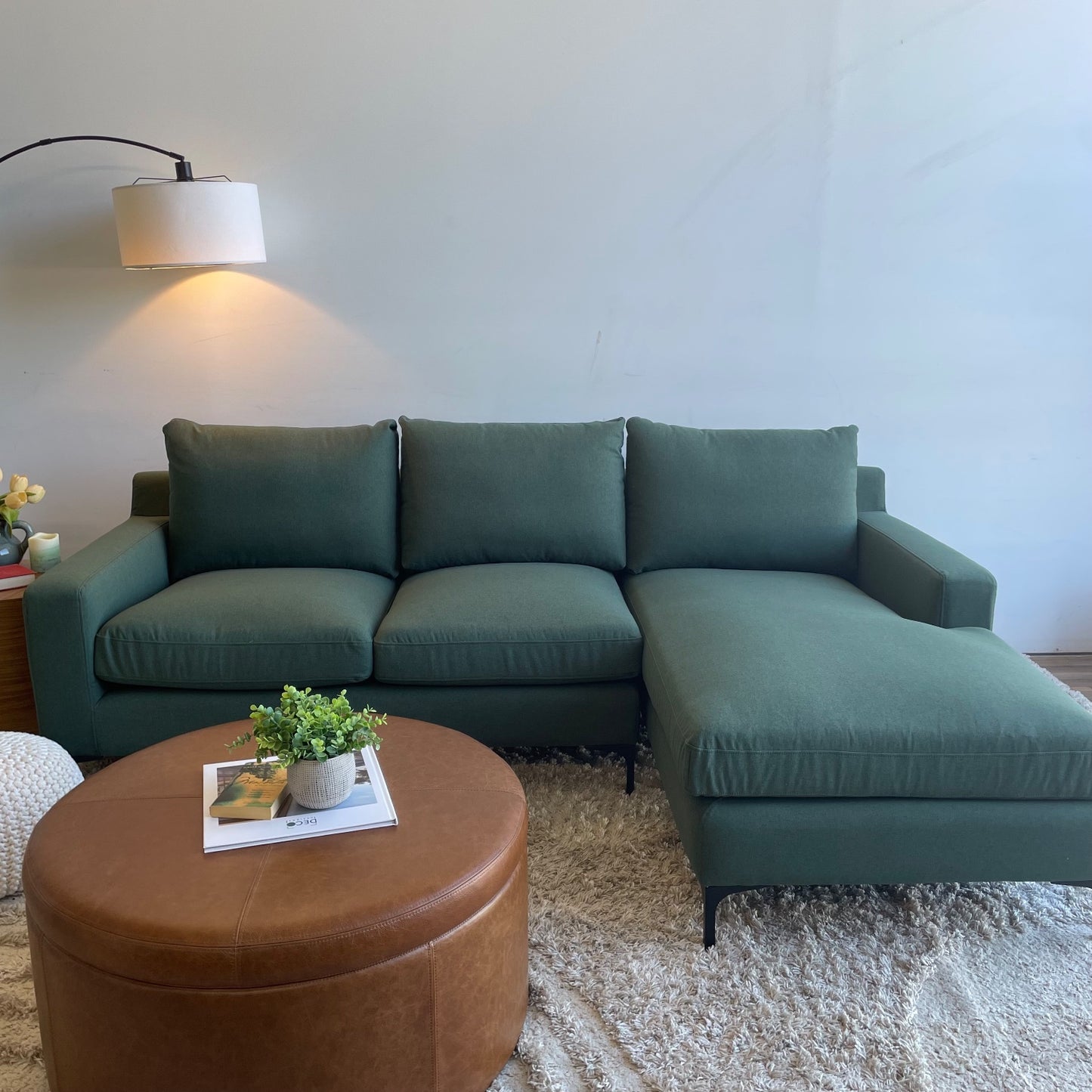 Interior Define Sloan 2 pc sectional in Dark Green