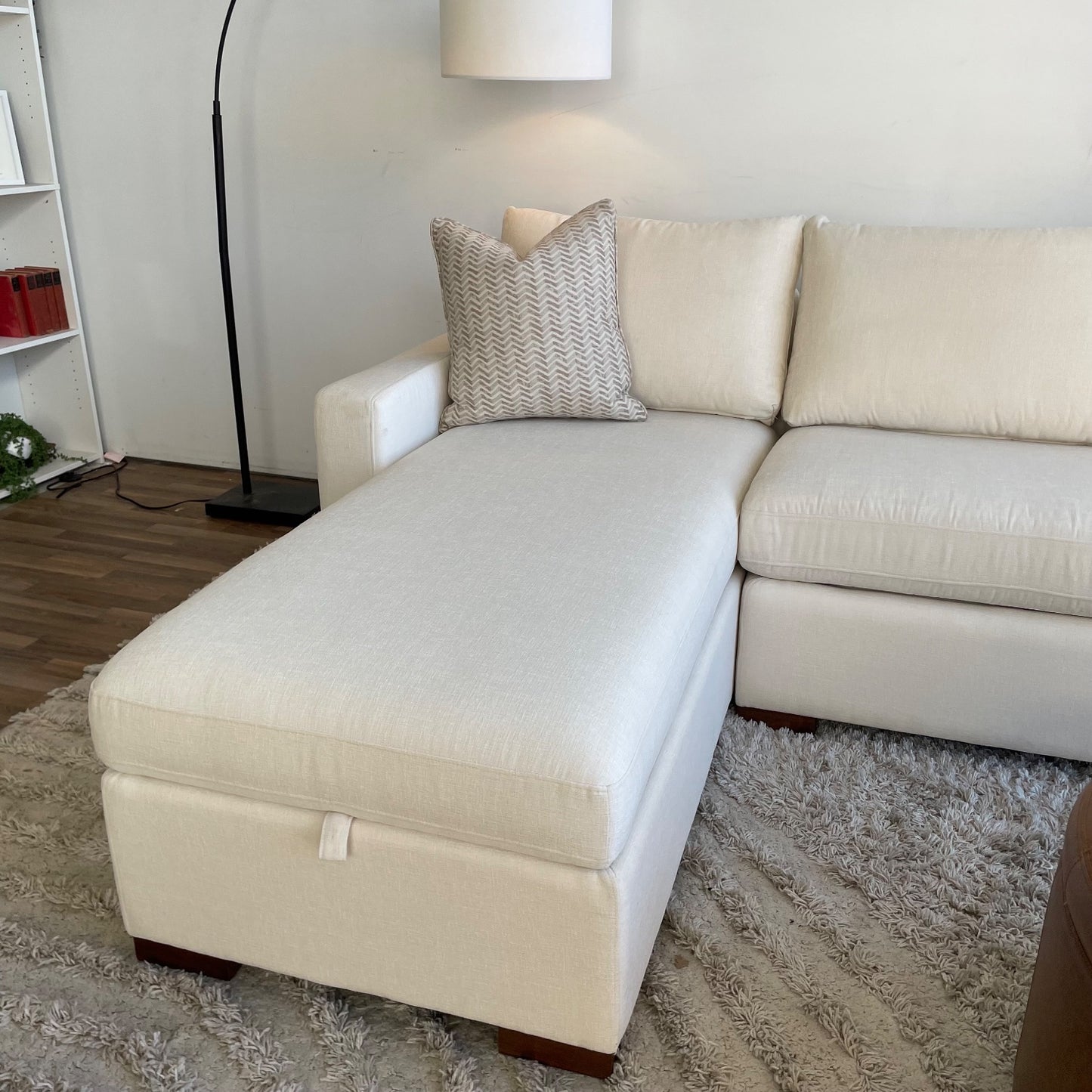Interior Define Sloan 2 pc Sectional in Cream Chenile