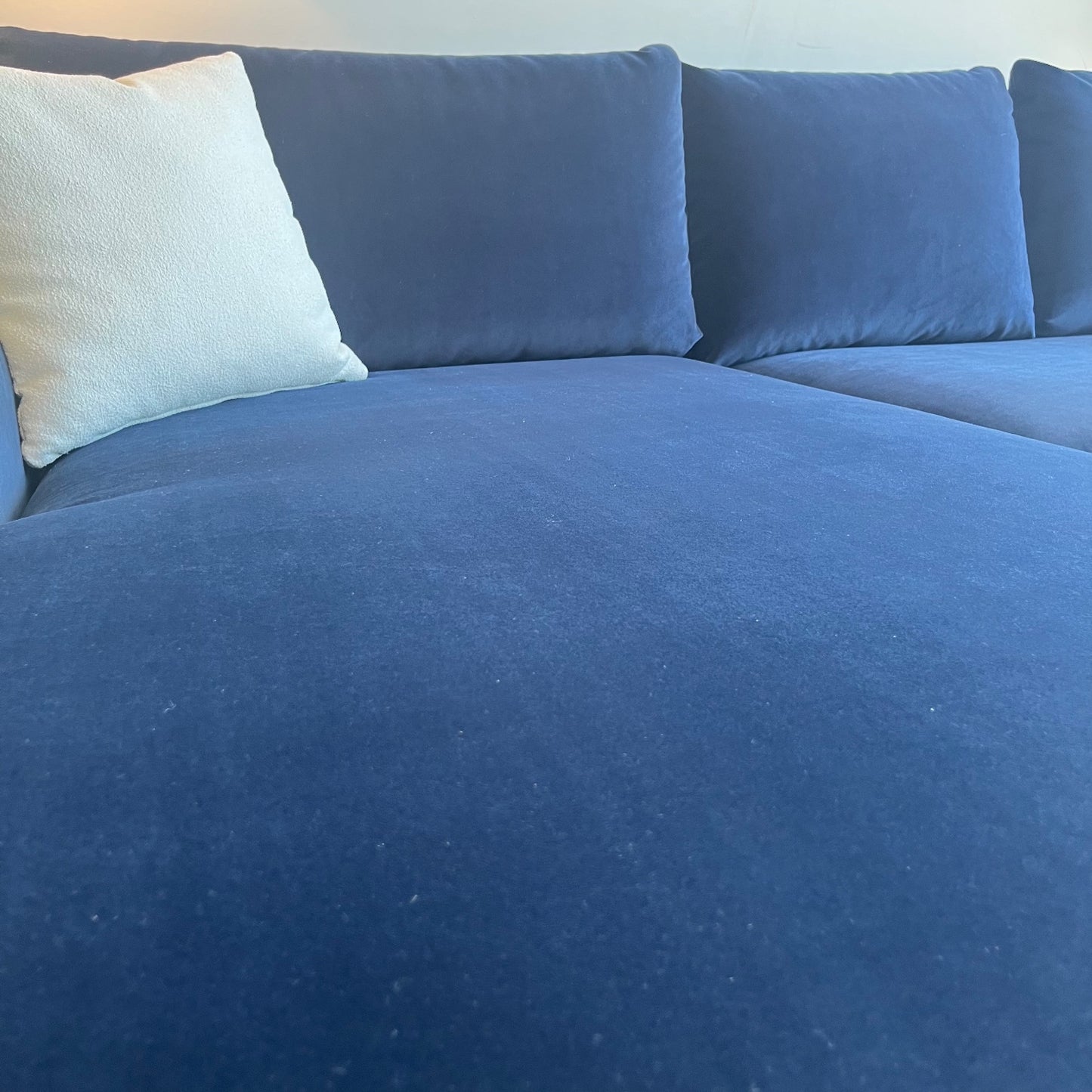 Interior Define Sloan 2-piece Sectional in Royal Blue Performance Velvet