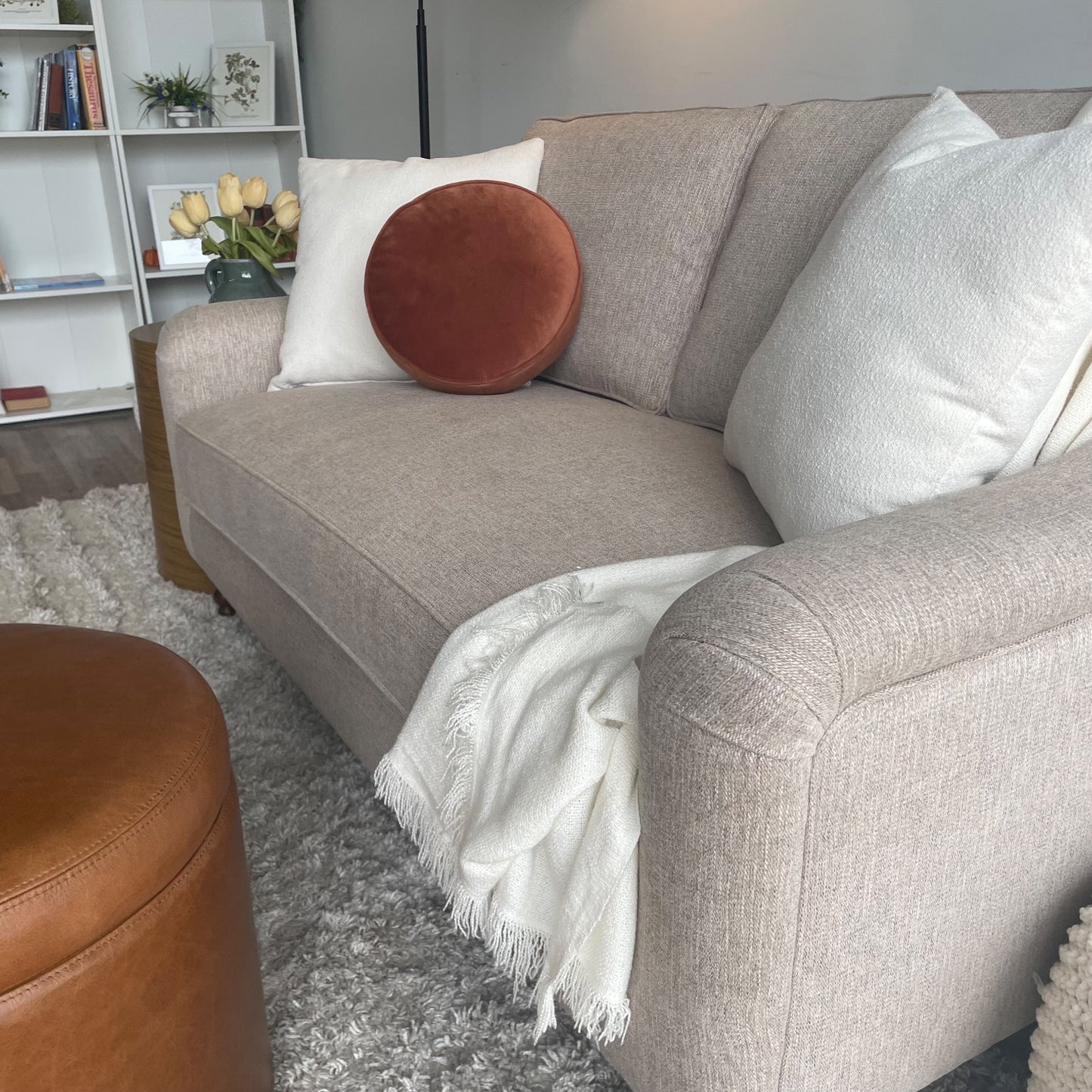 Interior Define Alexander Loveseat in Beige