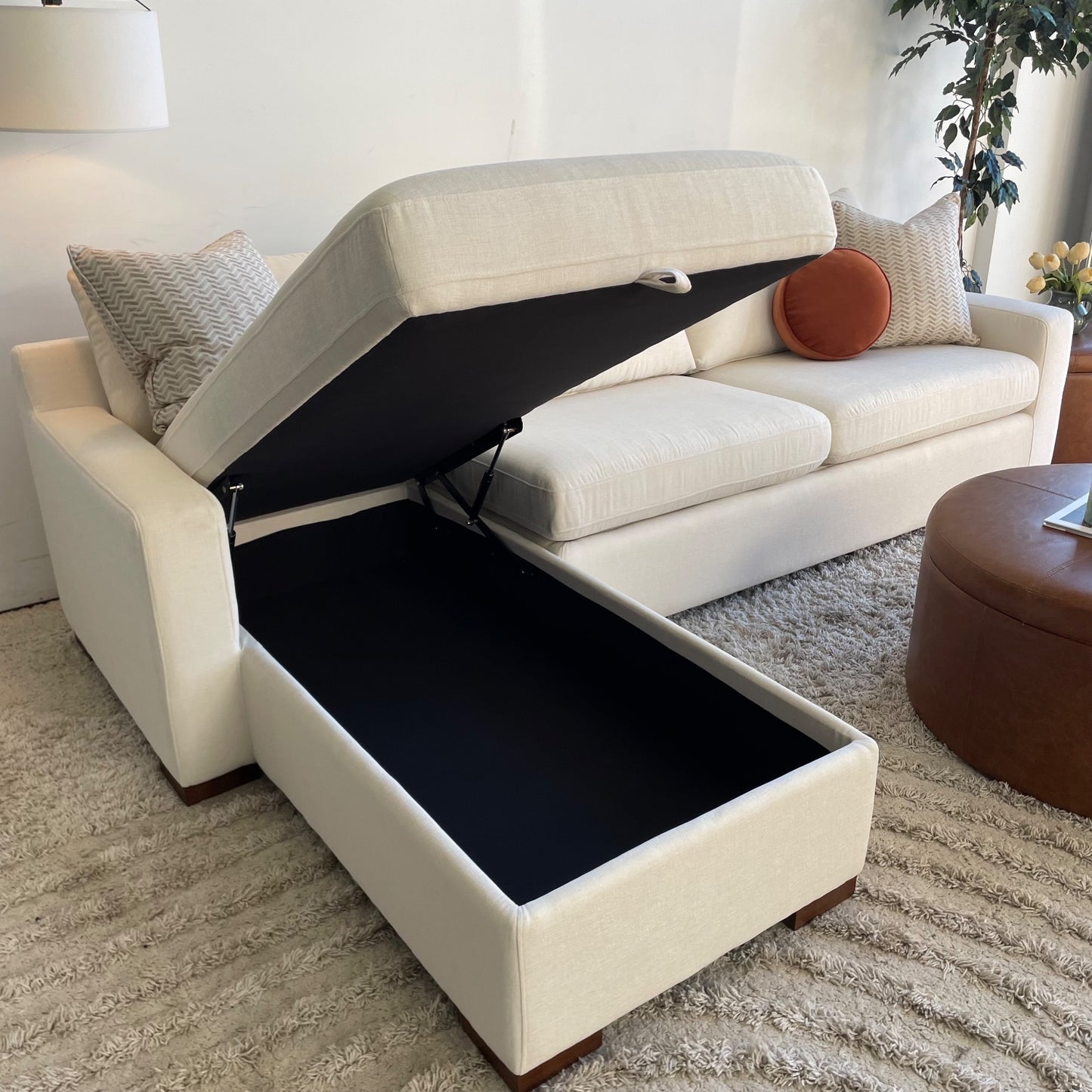 Interior Define Sloan 2 pc Sectional in Cream Chenile