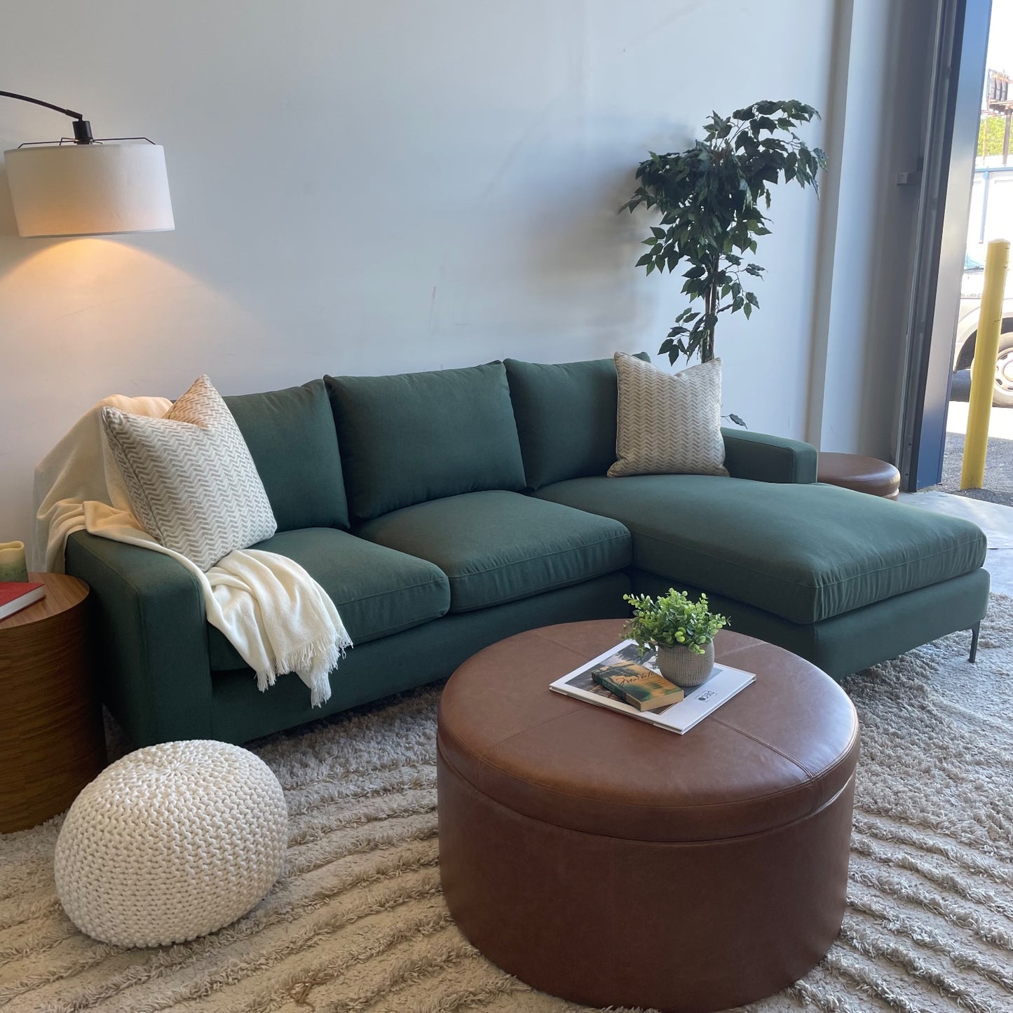 Interior Define Sloan 2 pc sectional in Dark Green
