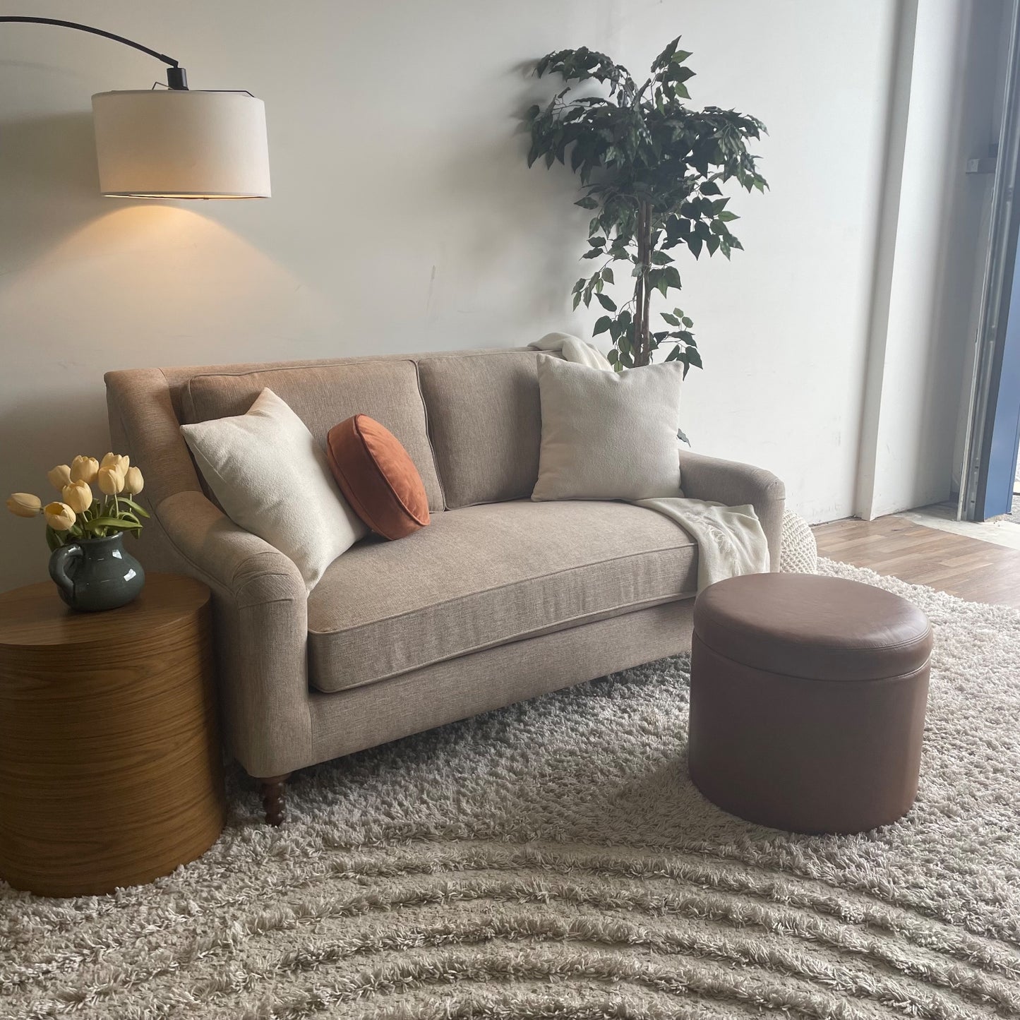 Interior Define Alexander Loveseat in Beige