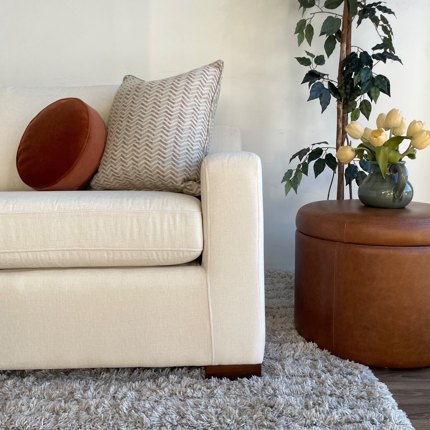 Interior Define Sloan 2 pc Sectional in Cream Chenile