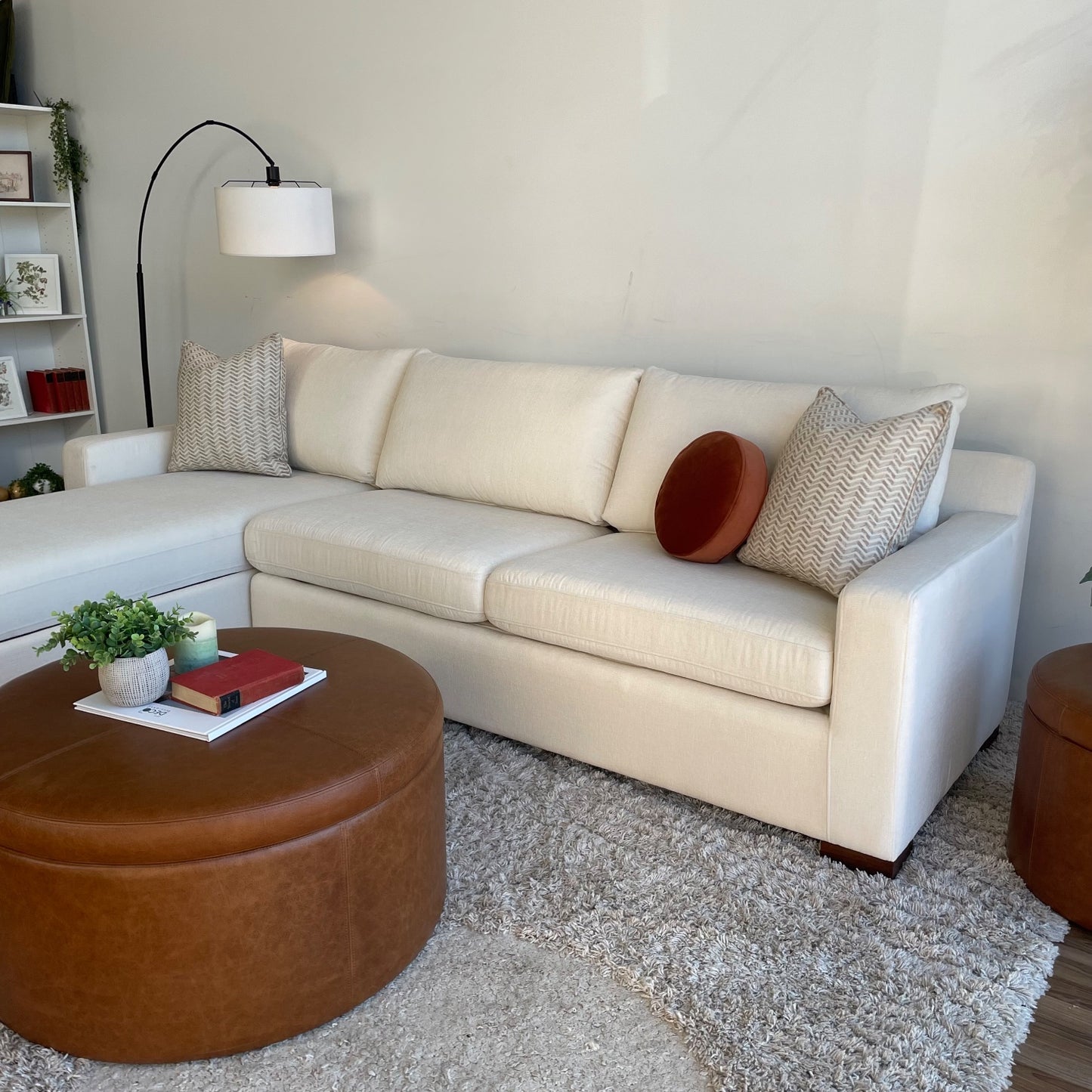 Interior Define Sloan 2 pc Sectional in Cream Chenile