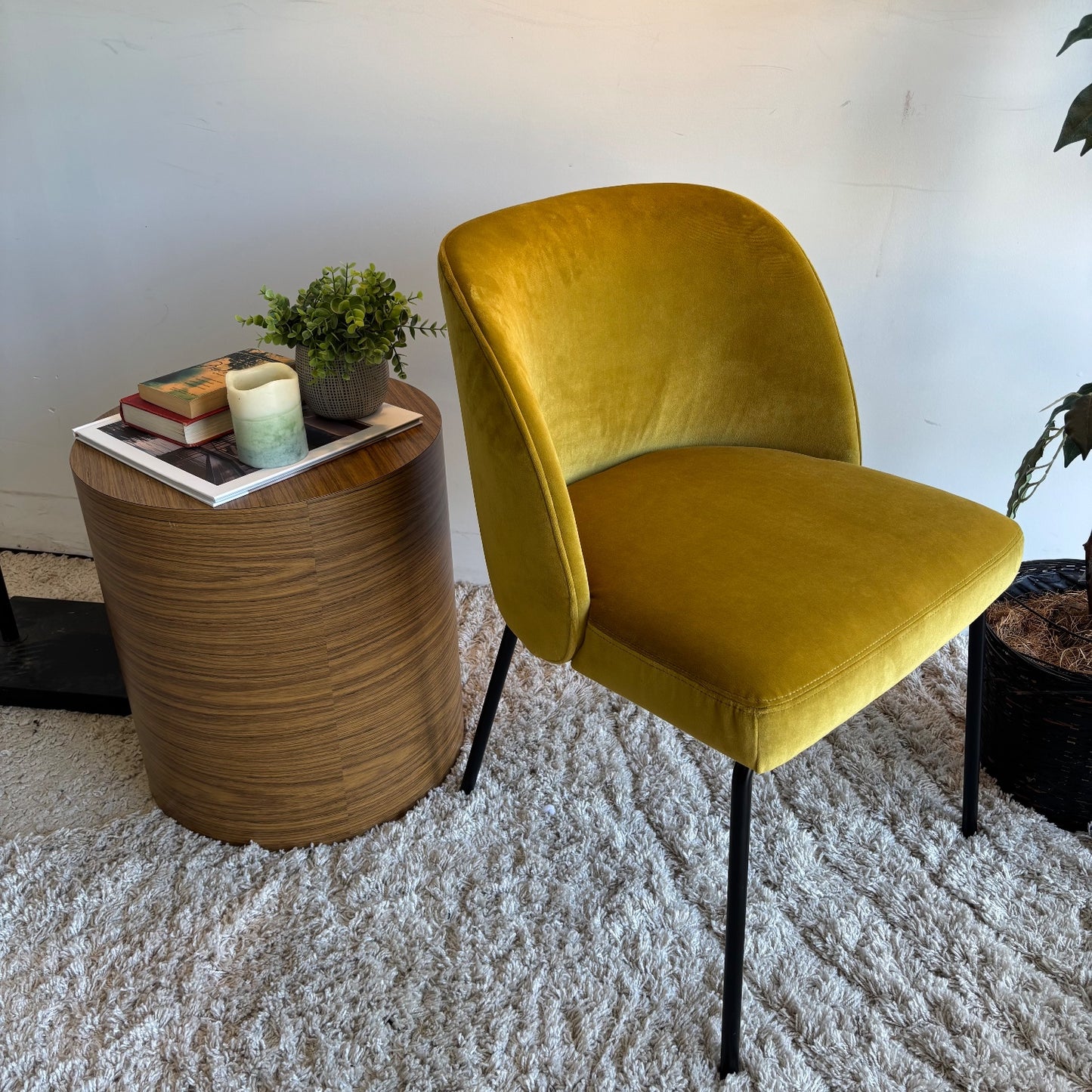 Interior Define Graham Chair in Velvet Yellow