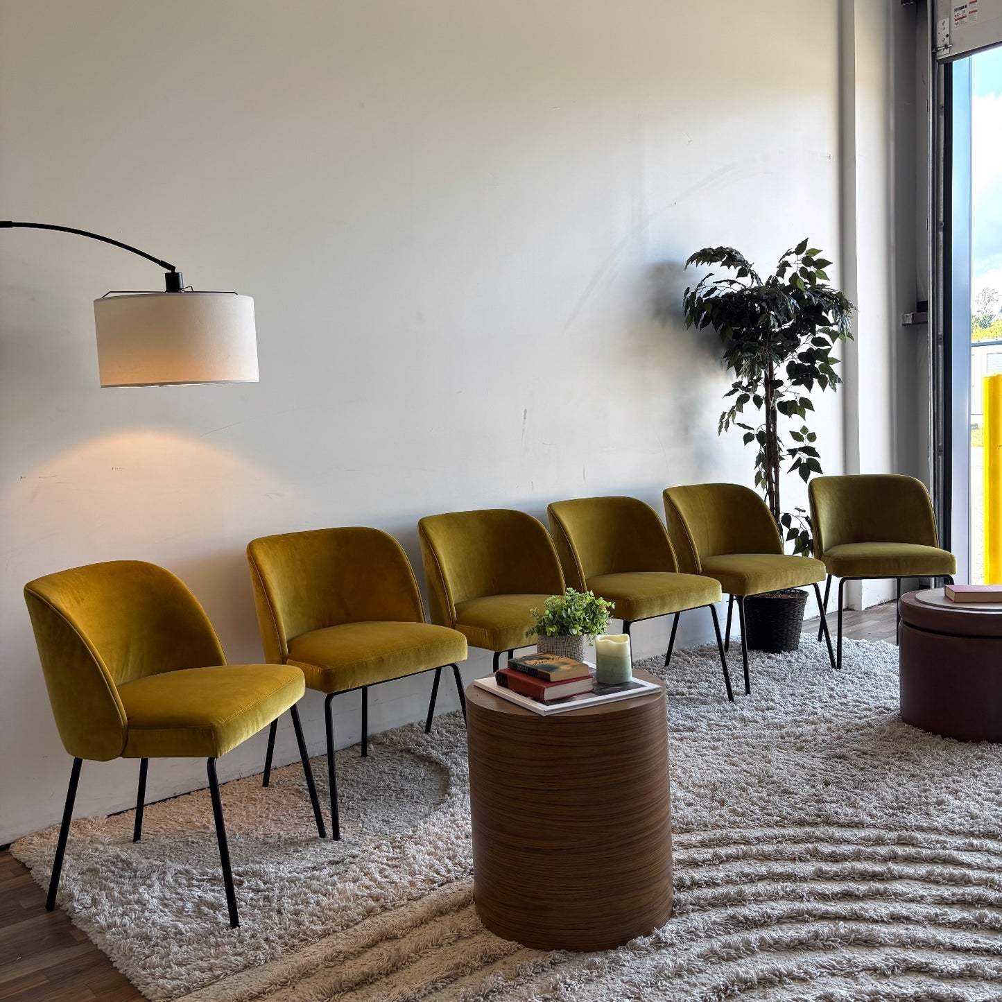 Interior Define Graham Chair in Velvet Yellow