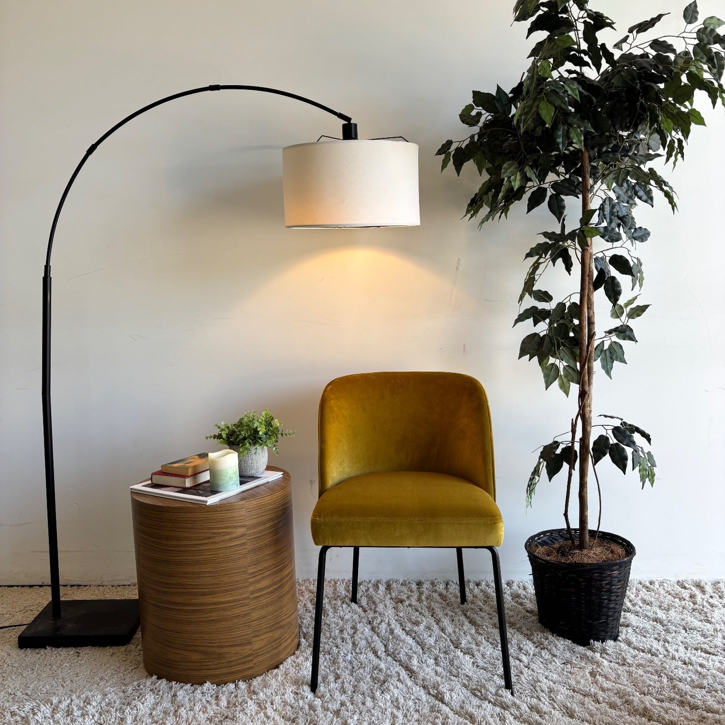 Interior Define Graham Chair in Velvet Yellow