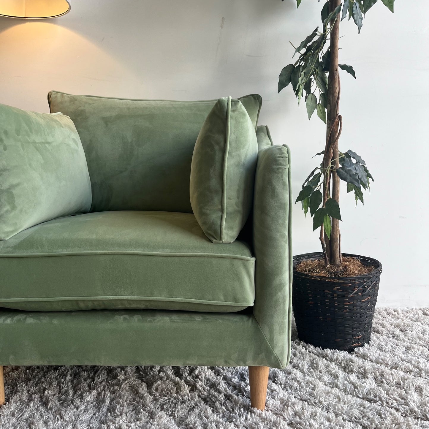 Interior Define Caitlin Accent Chair Celadon Plush Performance Velvet