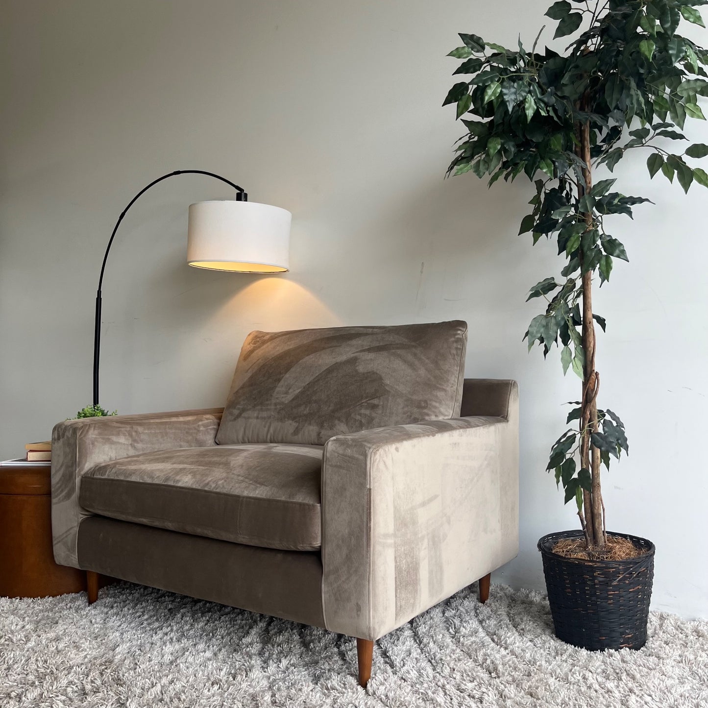 Interior Define Sloan oversized accent chair in Taupe Velvet