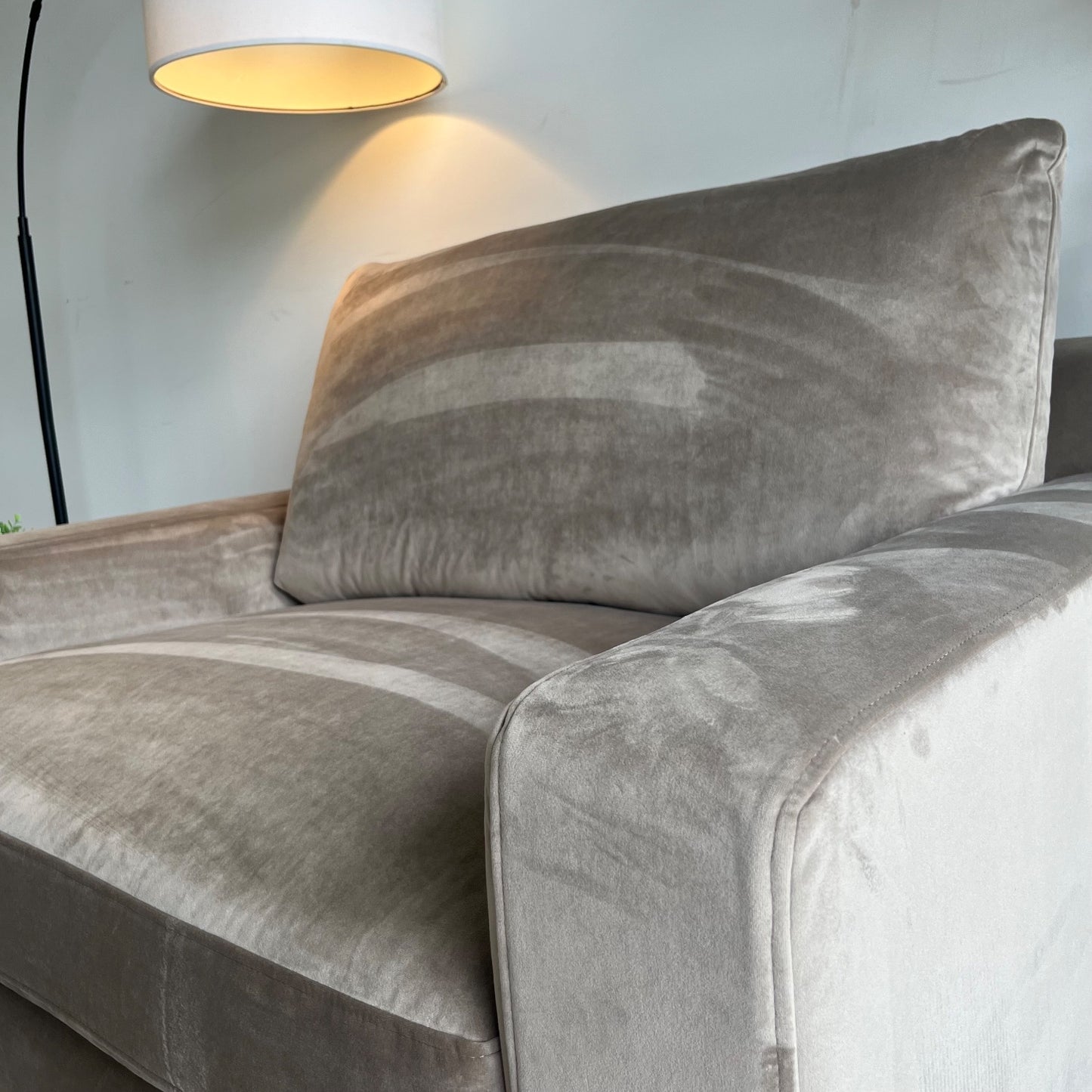 Interior Define Sloan oversized accent chair in Taupe Velvet