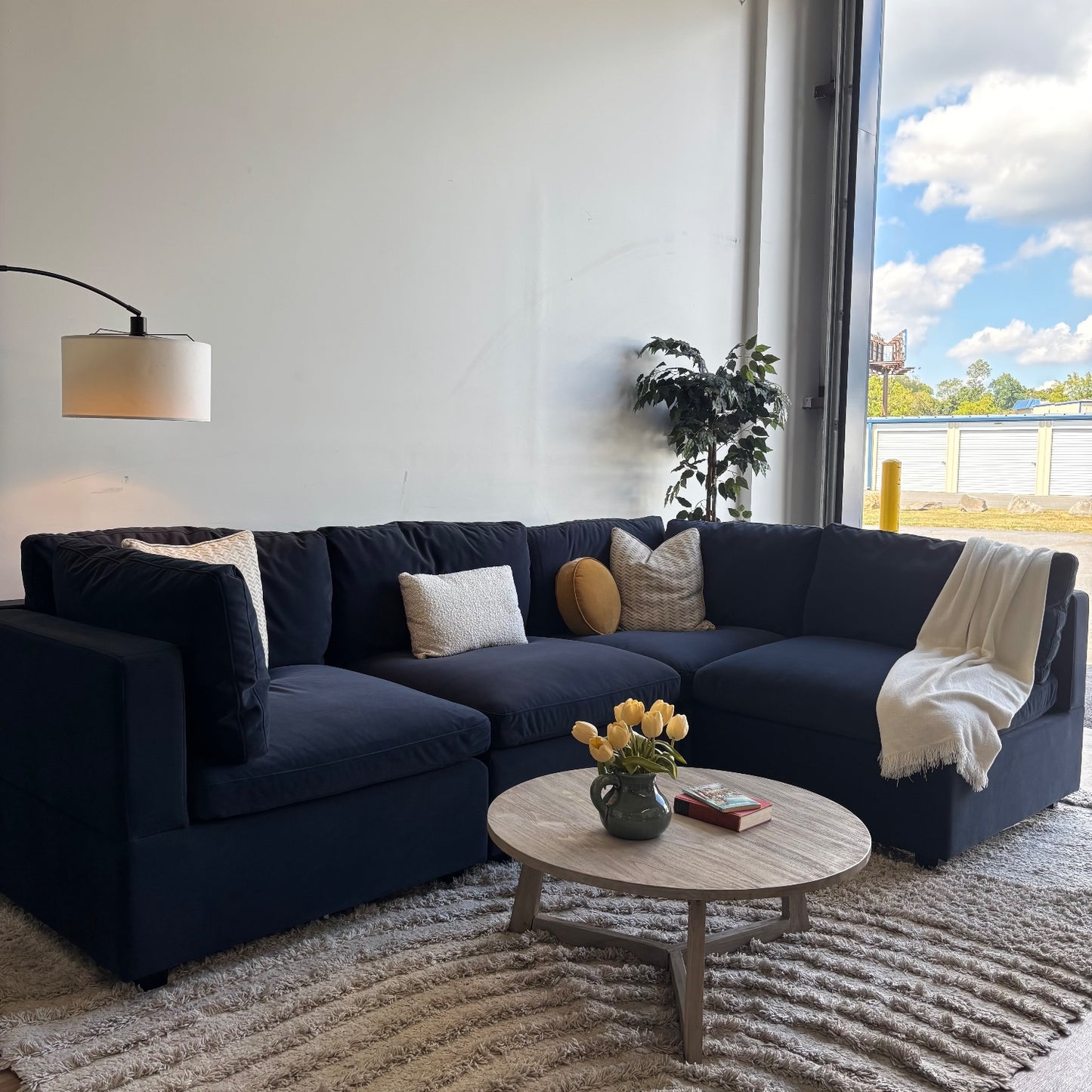 Albany Park Kova Modular 4 Pc sectional in Velvet Navy Blue