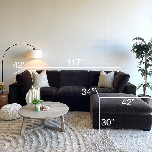 Lakeview Sofa + Ottoman in Dark Chocolate