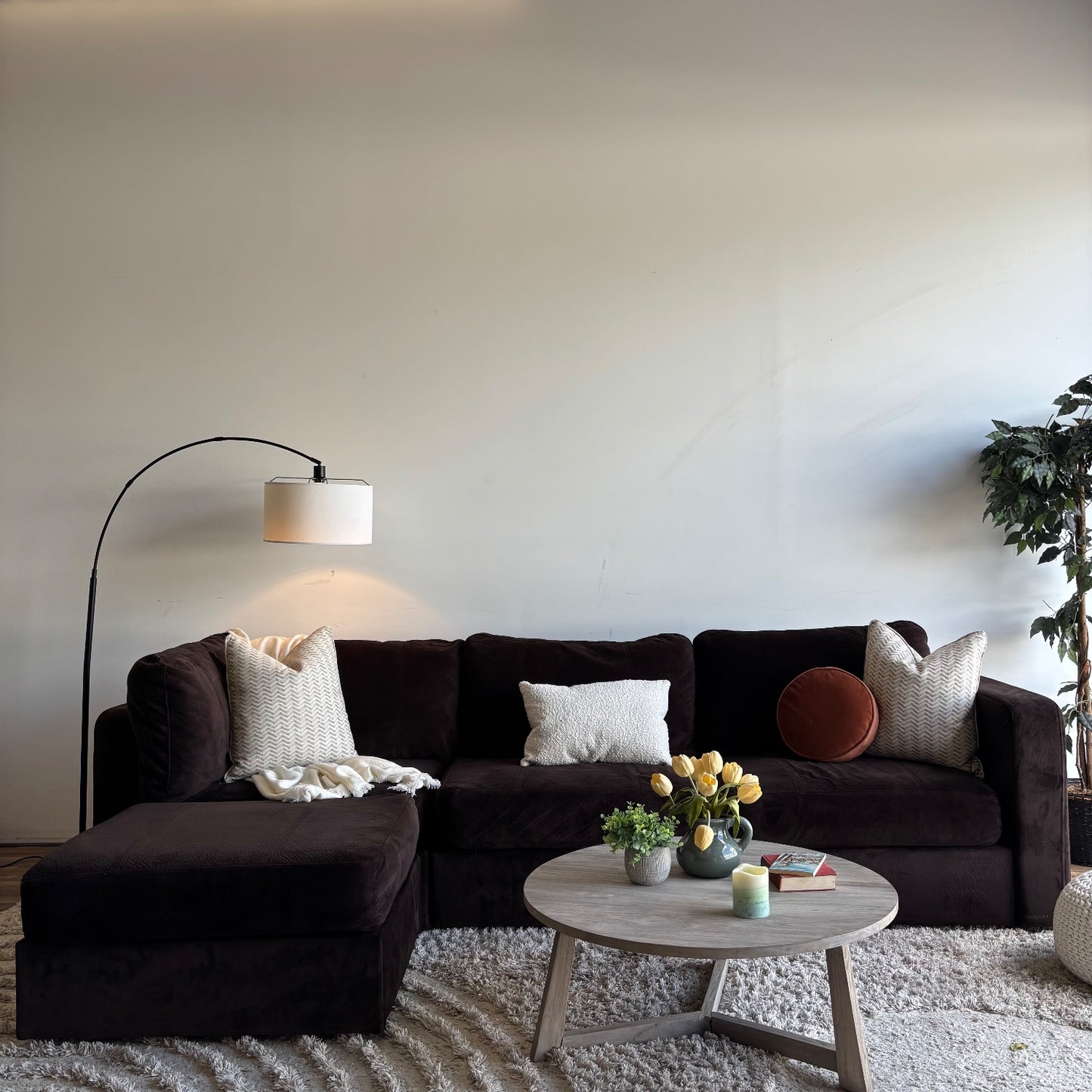 Lovesac 4-Piece Modular L-Sectional Couch in Brown