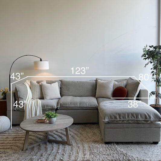 Albany Park Kova Modular 4 Pc Sectional in Oatmeal Performance Chenille