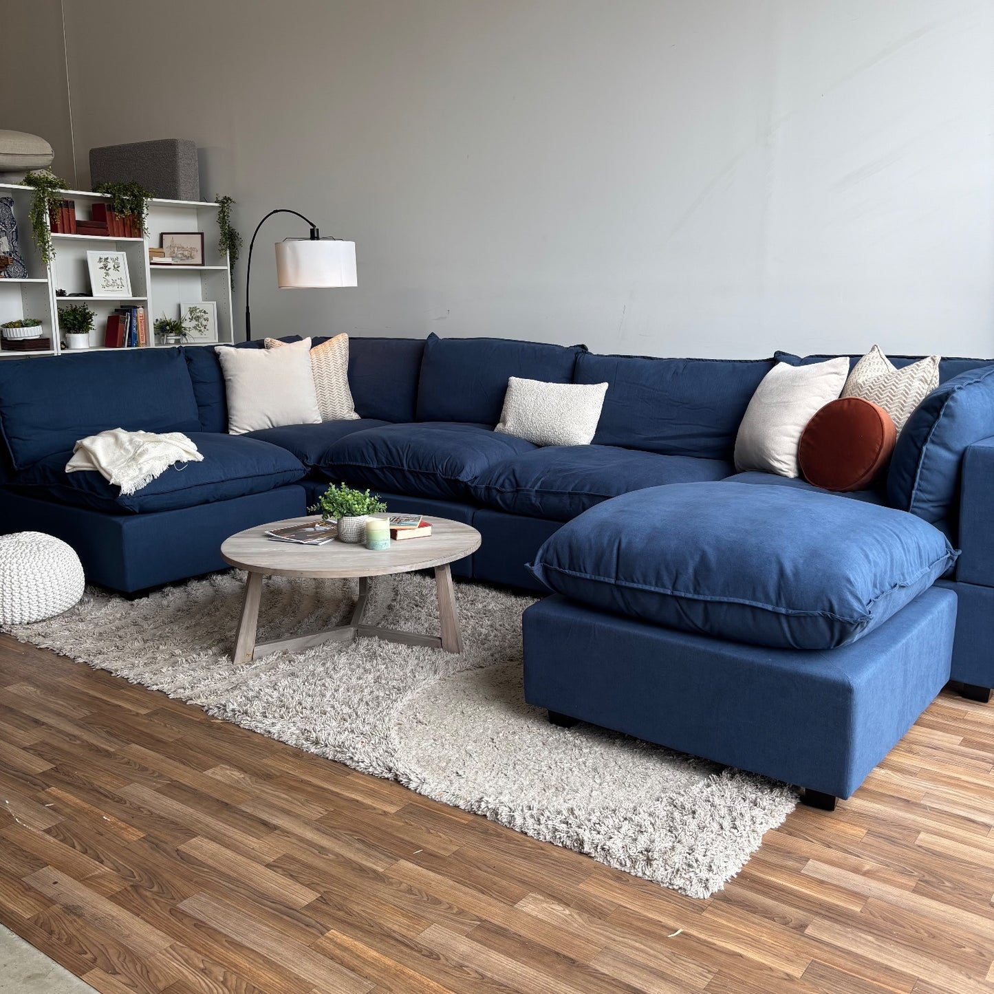 Albany Park Kova Modular 6Pc Pit Sectional in Denim Performance Brush Canvas