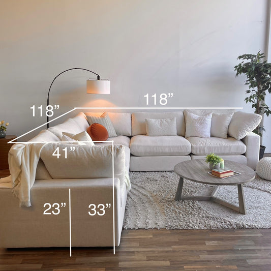 Serene Corner Sectional in Linen Beige