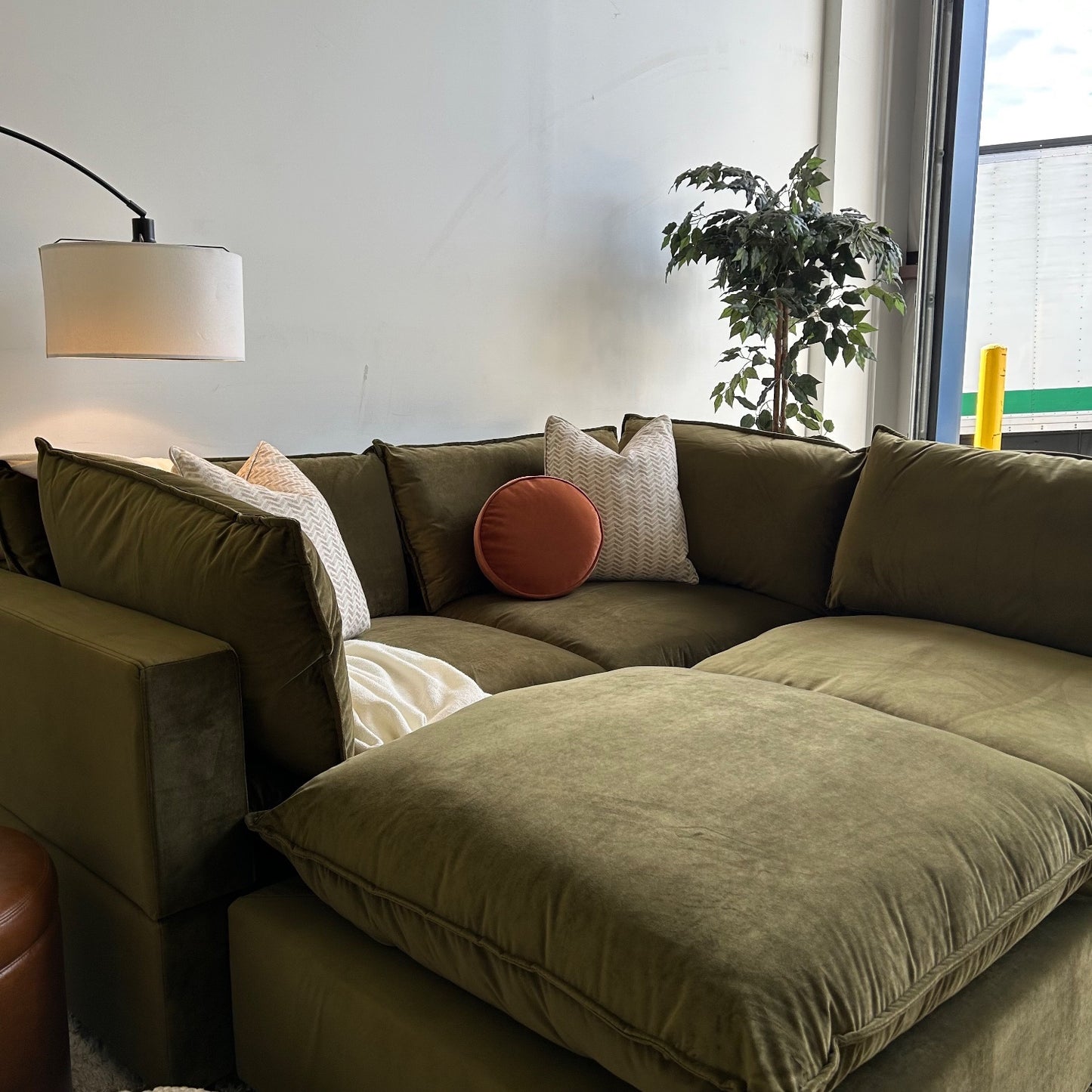 Bellamia Luna Bed Configuration in Green Performance Velvet