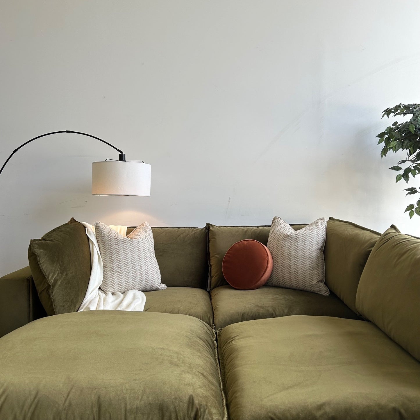 Bellamia Luna Bed Configuration in Green Performance Velvet