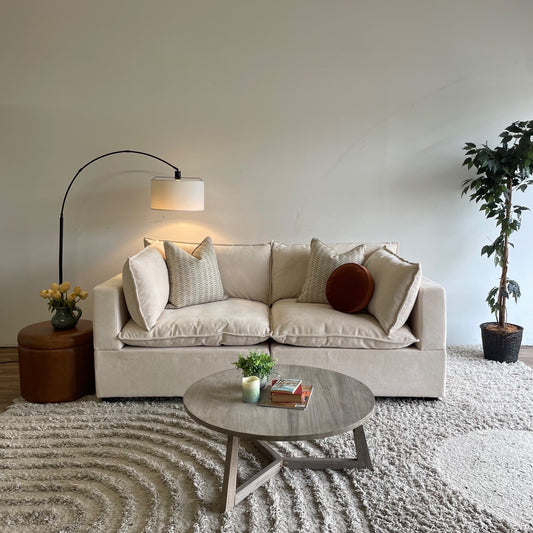 Bellamia Loveseat in Cream Performance Chenille