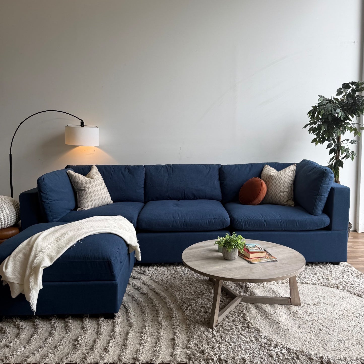 Albany Park Kova Modular 4 Pc Sectional in Denim Performance Brushed Canvas
