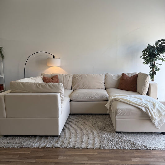Albany Park Kova Modular 5 Pc Sectional in Almond Velvet