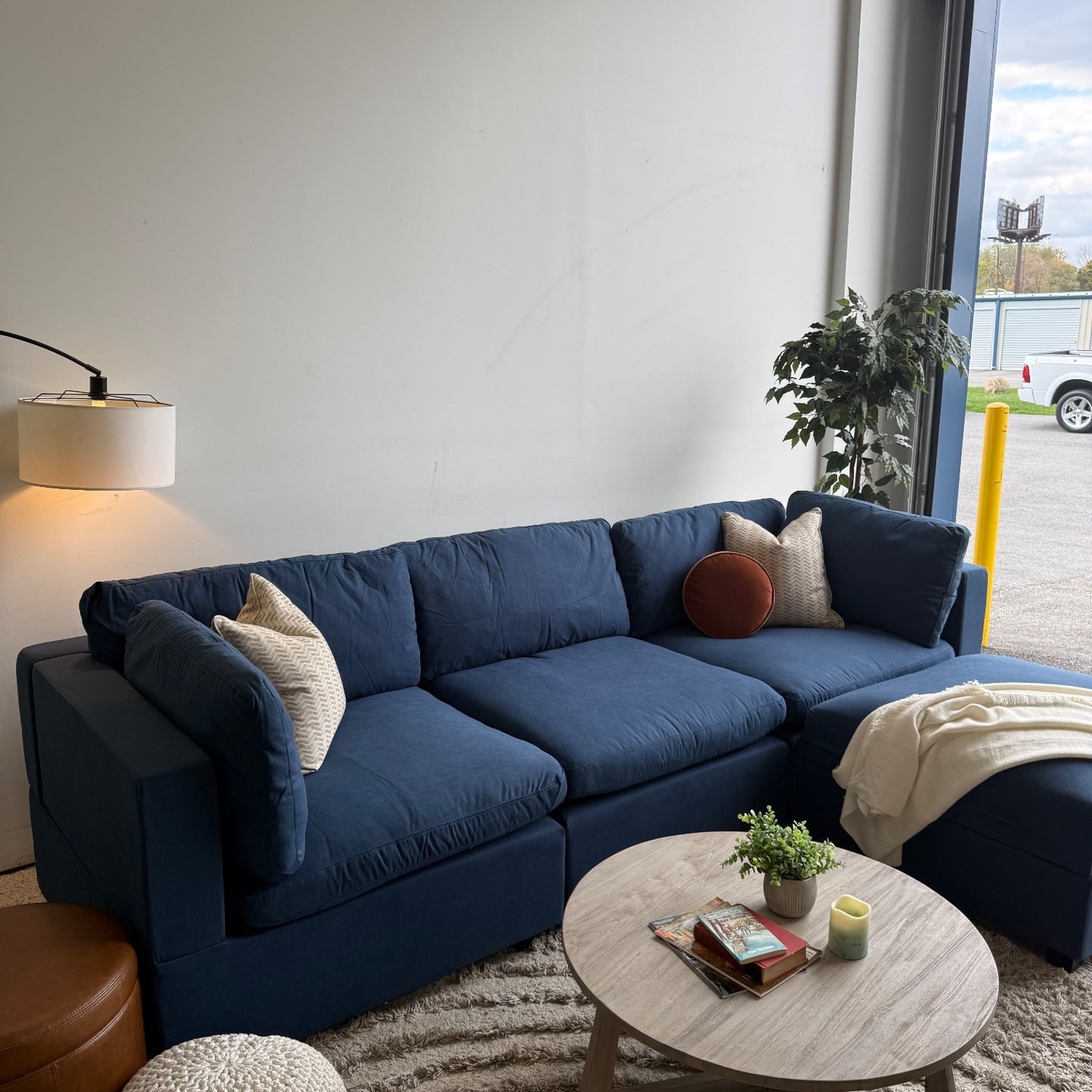 Albany Park Kova Modular 4 Pc Sectional in Denim Performance Brushed Canvas