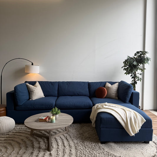 Albany Park Kova Modular 4 Pc Sectional in Denim Performance Brushed Canvas