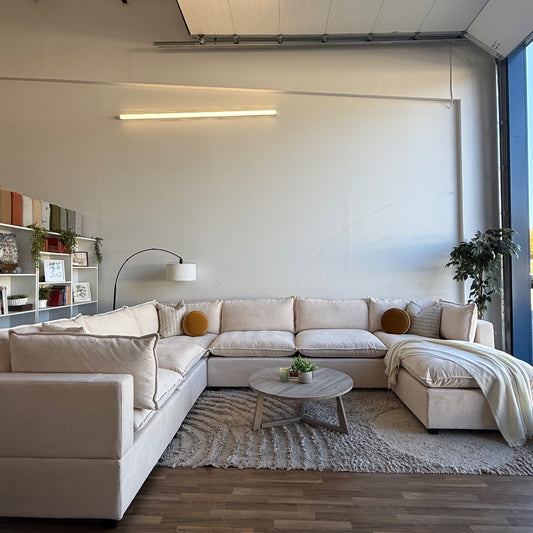 Bellamia Luna Grand Corner in Cream Performance Chenille