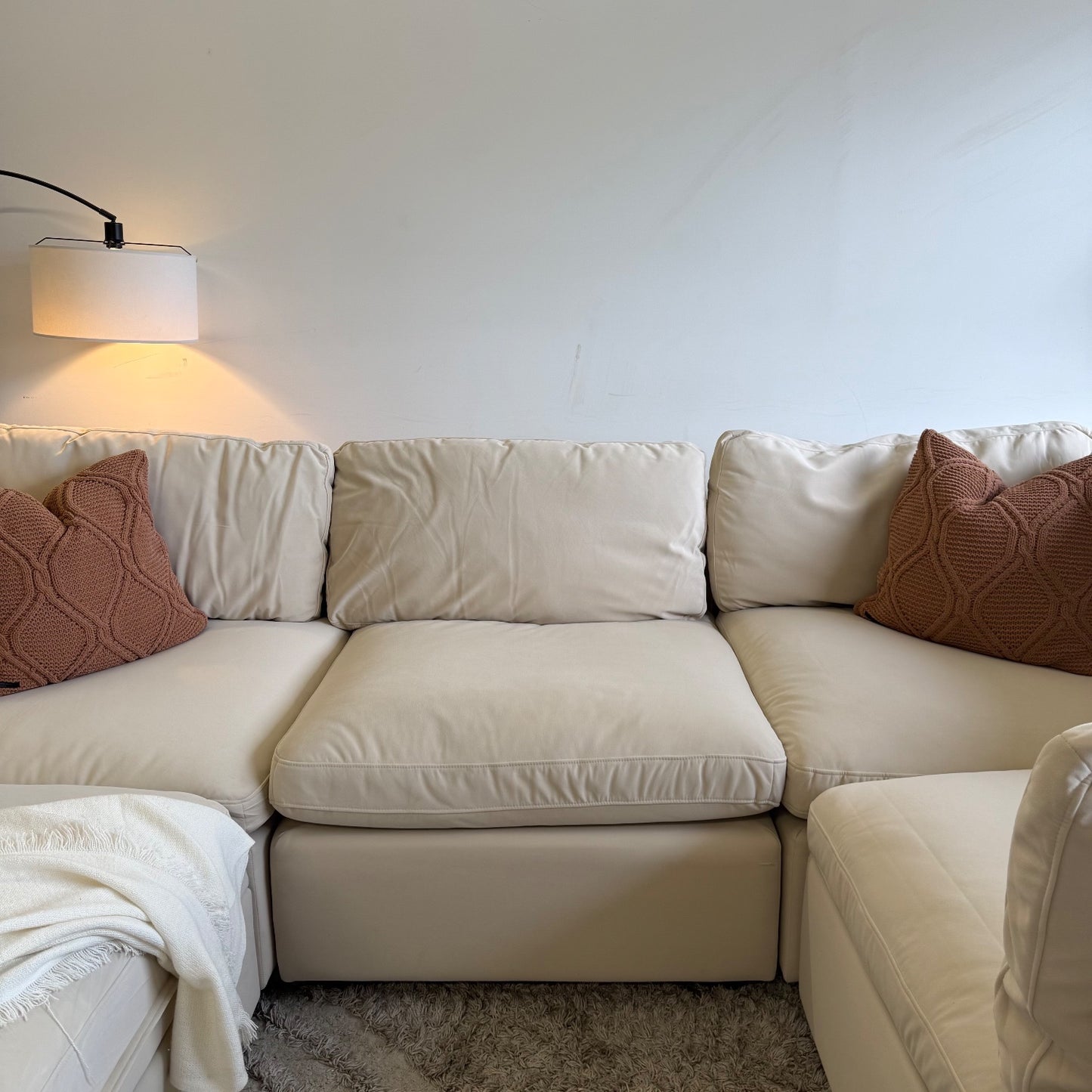 Albany Park Kova Modular 5 Pc Sectional in Almond Velvet