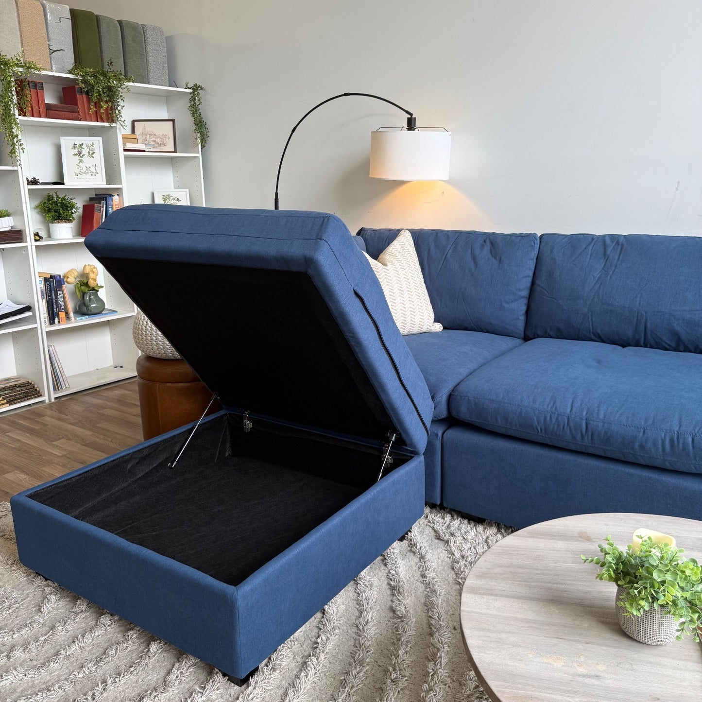 Albany Park Kova Modular 4 Pc Sectional in Denim Performance Brushed Canvas