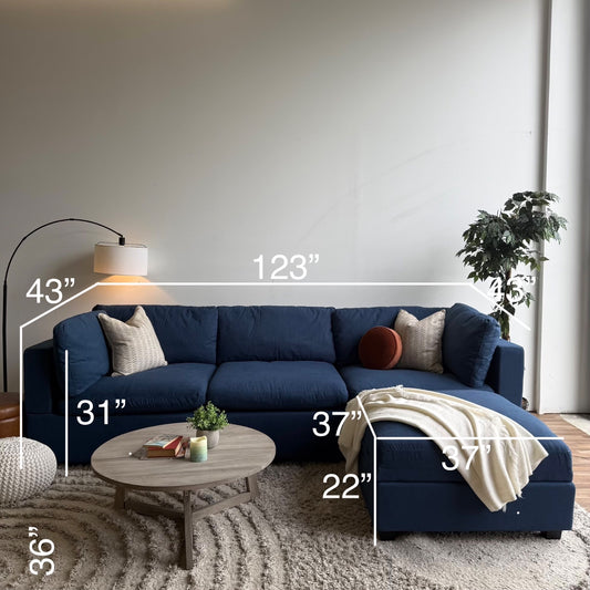 Albany Park Kova Modular 4 Pc Sectional in Denim Performance Brushed Canvas