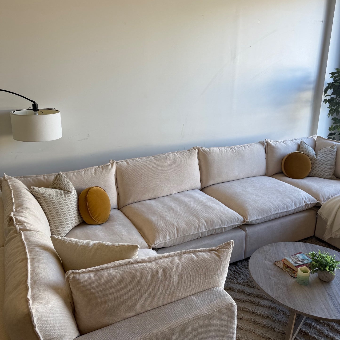 Bellamia Luna U-Shape Enclosed in Cream Performance Chenille