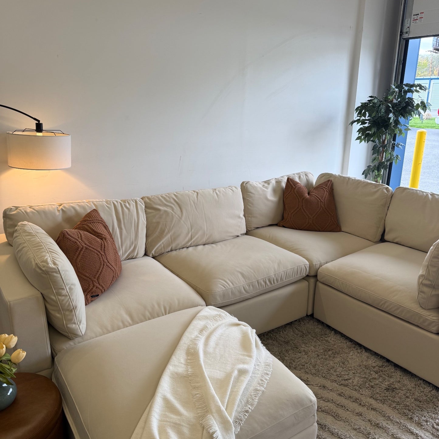 Albany Park Kova Modular 5 Pc Sectional in Almond Velvet