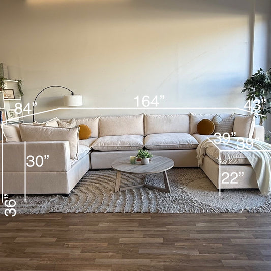 Bellamia Luna U-Shape Enclosed in Cream Performance Chenille