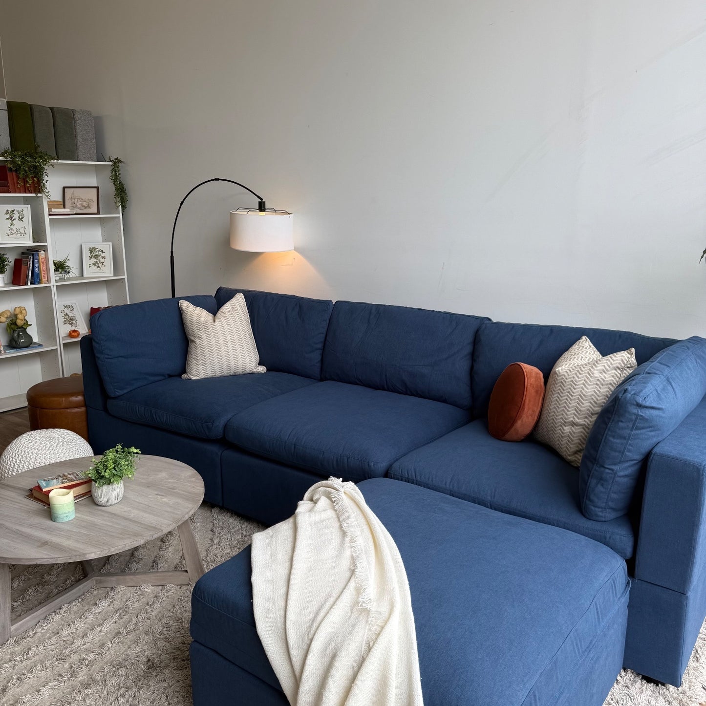 Albany Park Kova Modular 4 Pc Sectional in Denim Performance Brushed Canvas