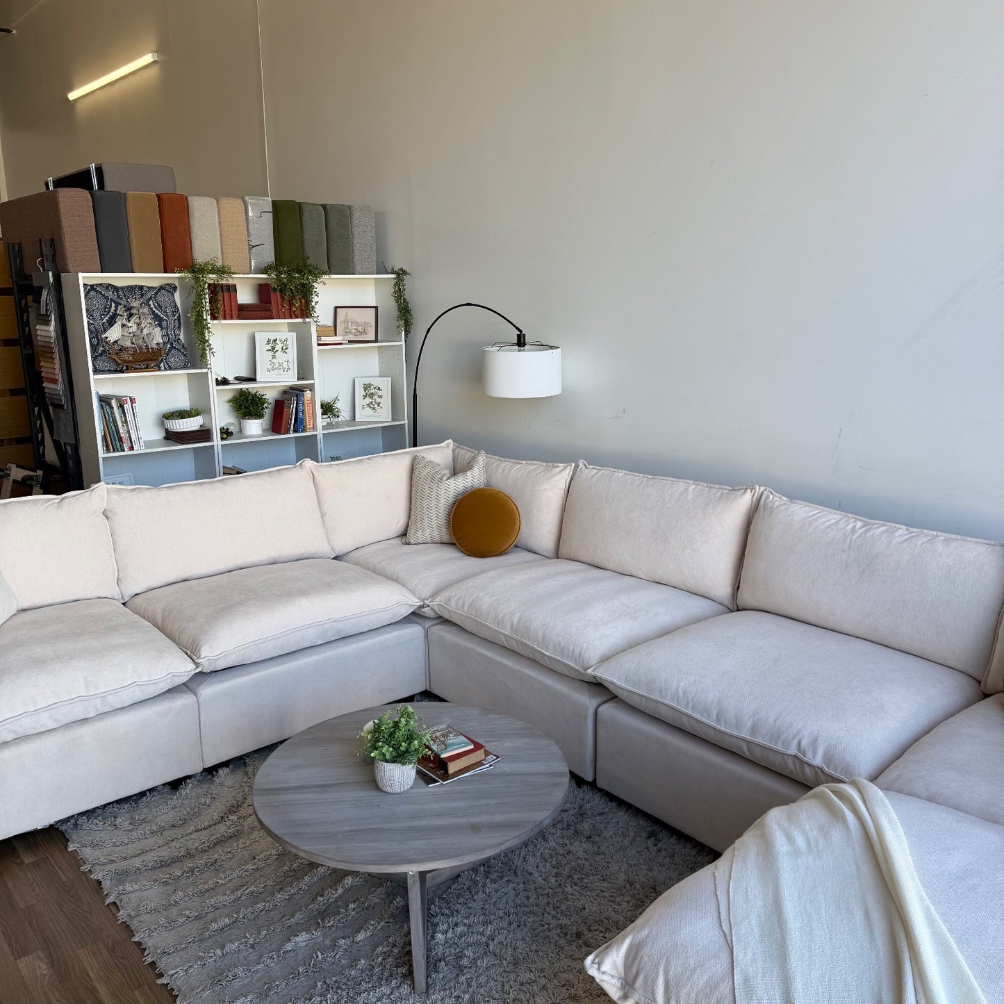 Bellamia Luna Grand Corner in Cream Performance Chenille