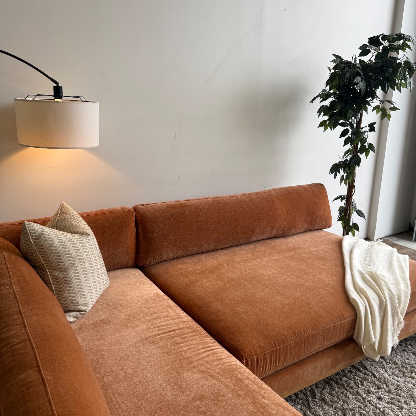 Interior Define Jasper Chaise 2-piece Sectional in Auburn Performance Vintage Velvet