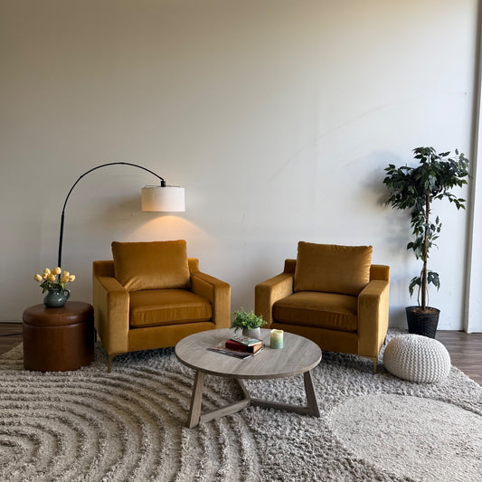 Interior Define Sloan Matching Set Of Accent Chairs in Marigold Performance Velvet