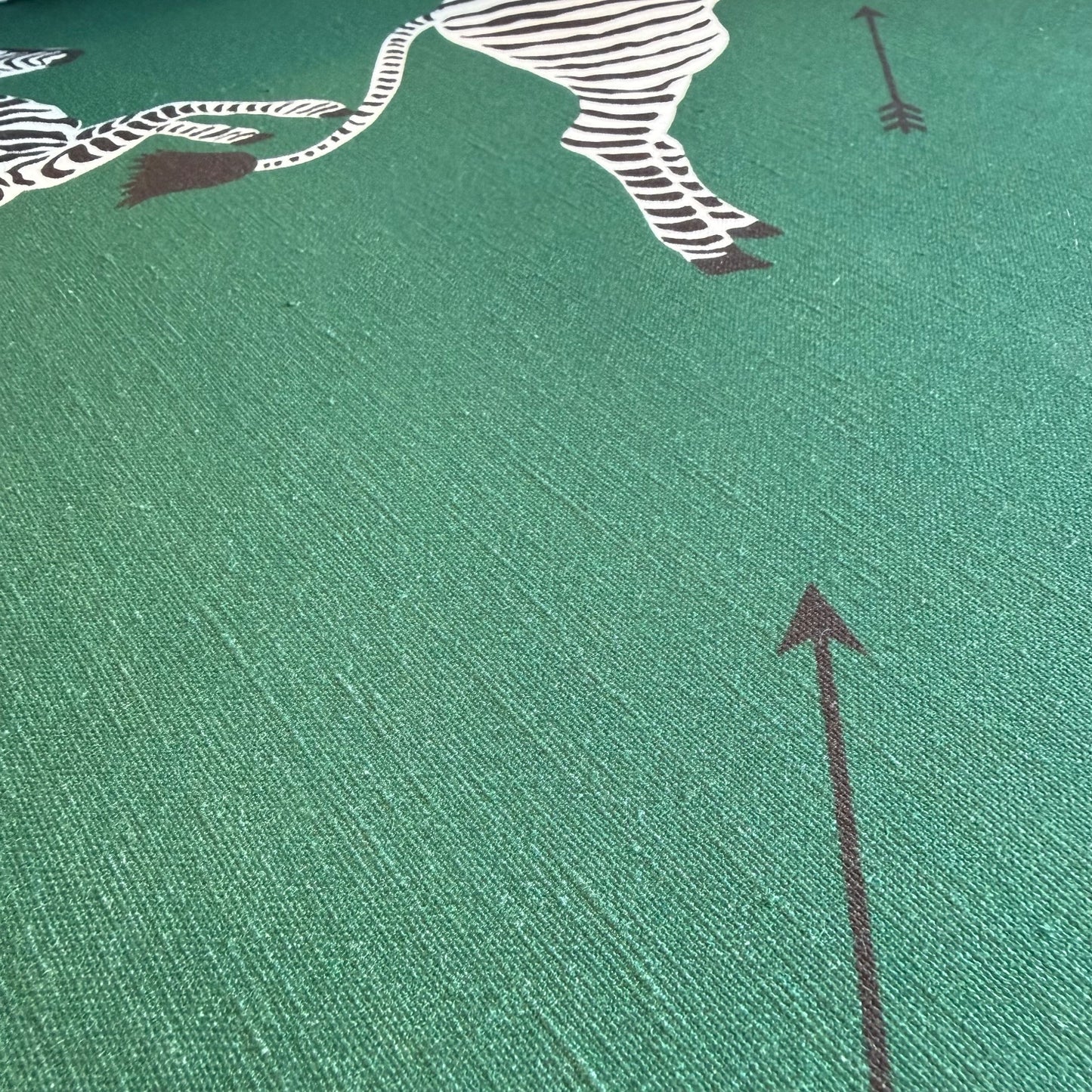 The Inside Pair of Slope Arm Chairs in Emerald Zebra