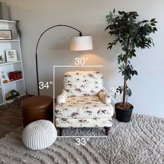 English Roll Arm Chair in Green Cotswold Hunt