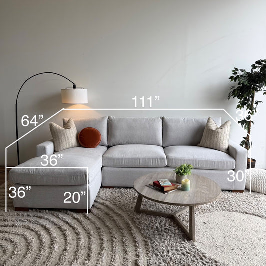 Interior Define Sloan Sleeper Sectional in Gray Performance Fabric