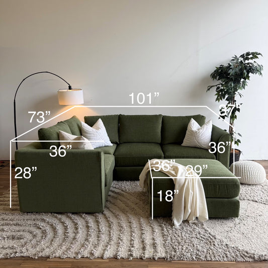 Interior Define Beckham Modular Sectional in Ivy Vintage Velvet