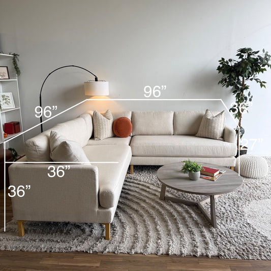 Interior Define Winslow Corner Sectional in Beige Performance Fabric