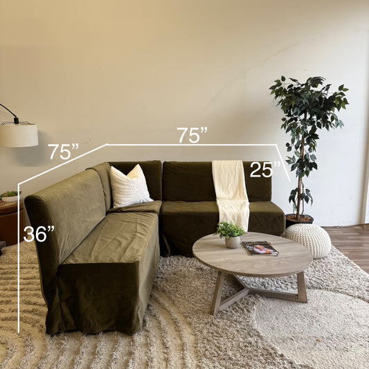 Interior Define Dorian Slipcovered Banquette in Green Performance Velvet