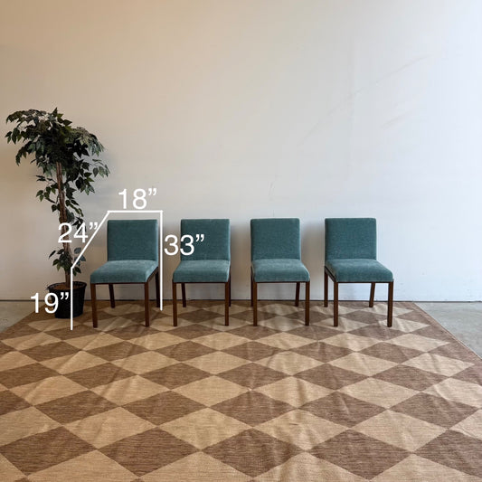 Interior Define Callen Wood Framed Upholstered Chairs in Blue Performance Velvet