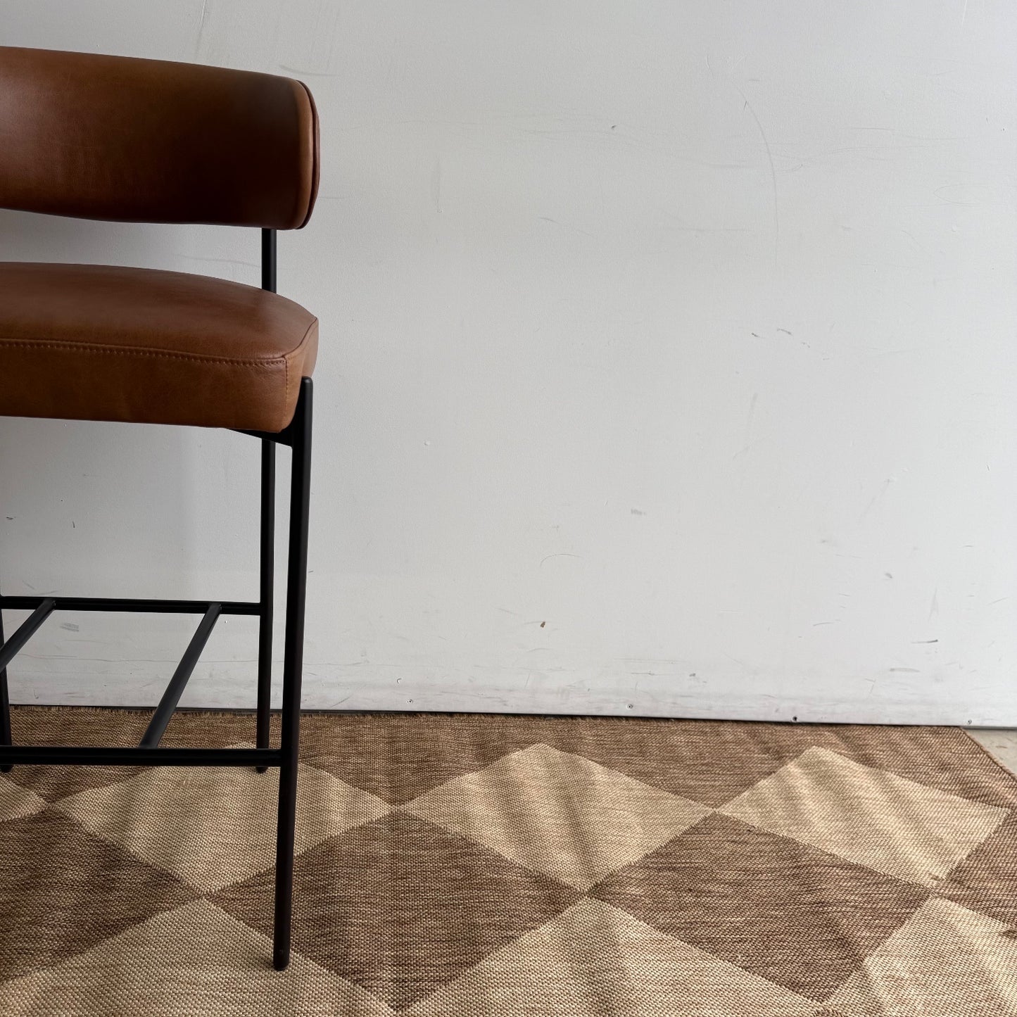 Interior Define Hollis Metal Framed Counter Stools in Genuine Leather