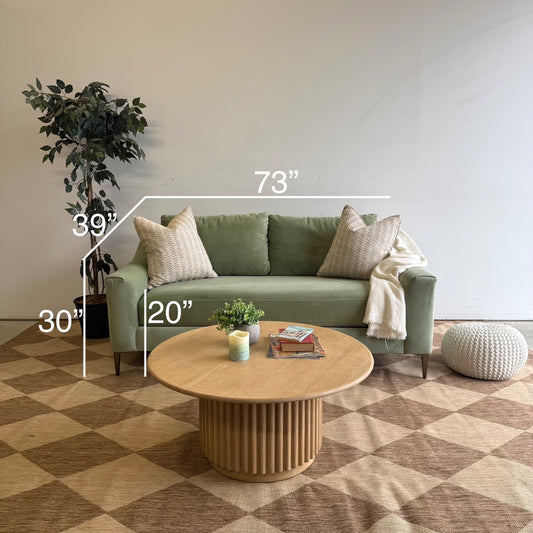 Interior Define Saylor Slope Arm Loveseat in Green Performance Velvet